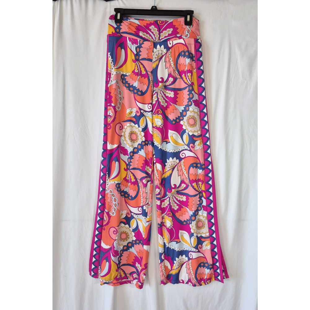 Trina Turk Womens Multicolor Resort Sevilla Palazzo Coverup Pants Small